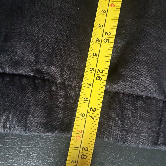 H&M SZ L Black Linen Fully Lined Zip Up Jacket - Picture 8 of 10